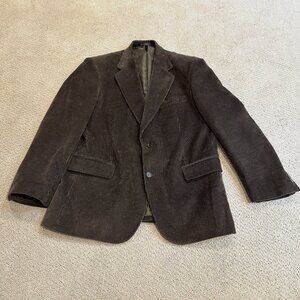 Hunt Valley Blazer Sports Coat Corduroy Brown 2 Button Back Vent Academia Sz 44L